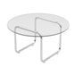 Modern Glass Coffee Table with Sled Stainless Steel Base Cocktail Table Clearhalo 'Coffee & Accent Tables' 'Coffee Tables' 'coffee_tables' 'furn' 'furn_coffee_tables' 'Furniture' 'Living Room Furniture' 1200x1200_a467e16b-79c8-463c-a91c-72a4749d76a5