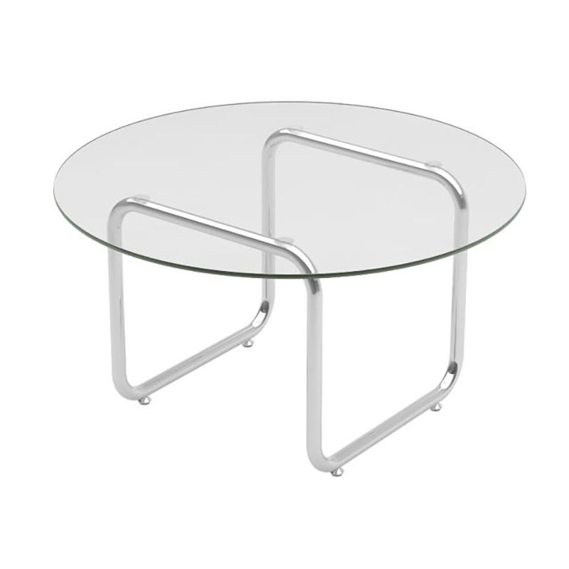 Modern Glass Coffee Table with Sled Stainless Steel Base Cocktail Table Clearhalo 'Coffee & Accent Tables' 'Coffee Tables' 'coffee_tables' 'furn' 'furn_coffee_tables' 'Furniture' 'Living Room Furniture' 1200x1200_a467e16b-79c8-463c-a91c-72a4749d76a5