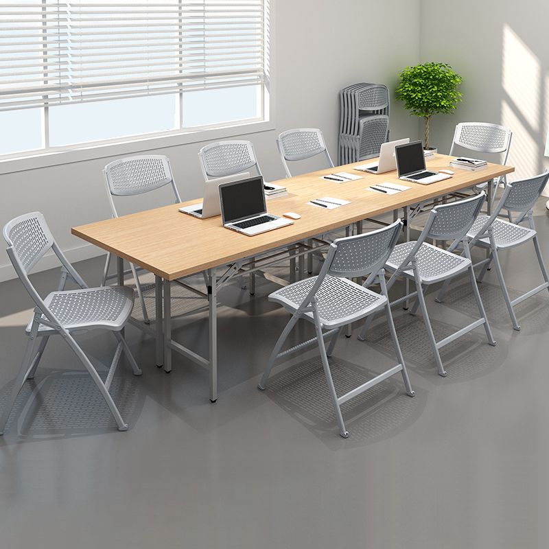 Moderne stalen frame conferentie stoel zonder arm plastic rug en stoelstoel