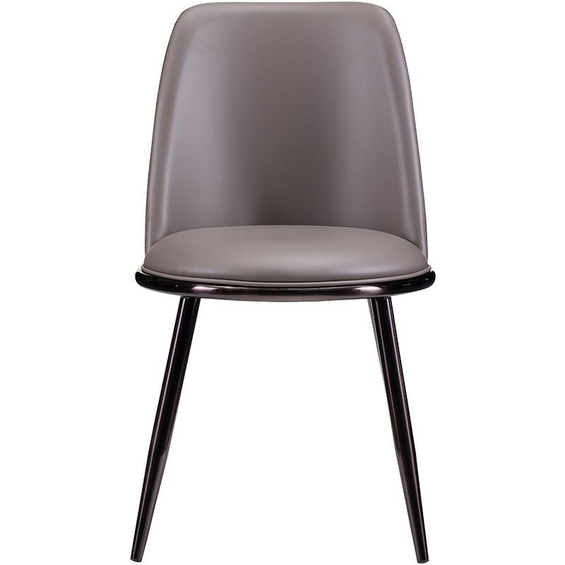 Glam Home Side Chair Metal Legs Upholstered Armless Dining Chair