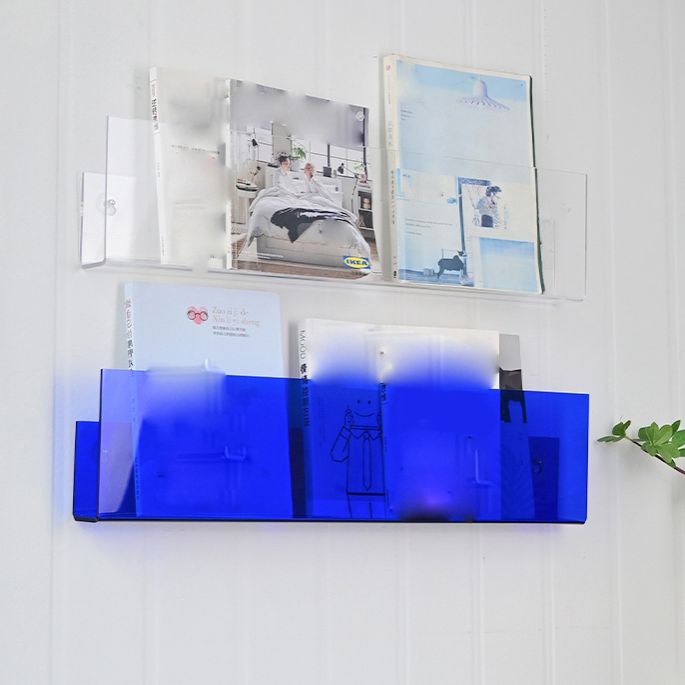 Contemporary Wall Mounted Bookshelf Acrylic Book Shelf for Living Room Clearhalo 'Bookcases' 'furn' 'furn_bookcases' 'Furniture' 'Office Furniture' 1200x1200_a4692776-34fe-4985-b276-4a18ba05752d