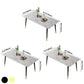 Glam Sintered Stone Kitchen Dining Table White Kitchen Dining Table with 4 Legs Base Clearhalo ' dining_table' 'Dining Tables & Seating' 'Dining Tables' 'furn' 'furn_dining_table' 'Furniture' 'furniture_dining_table' 'Kitchen & Dining Furniture' 'kitchen&dining_furn' 'kitchen' 'kitchen_dining_table' 1200x1200_a46a1a01-520b-4102-93ae-13b6c292a364