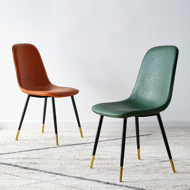 Scandinavian Home Side Chair Metal Solid Back Upholstered Dining Room Chair Clearhalo ' kitchen&dining_furn' 'Dining Chairs' 'Dining Tables & Seating' 'dining_chair' 'furn' 'furn_dining_chair' 'Furniture' 'furniture_dining_chair' 'Kitchen & Dining Furniture' 'kitchen' 1200x1200_a46a33a1-1d37-4eff-9bcc-15b7a0fa6cba