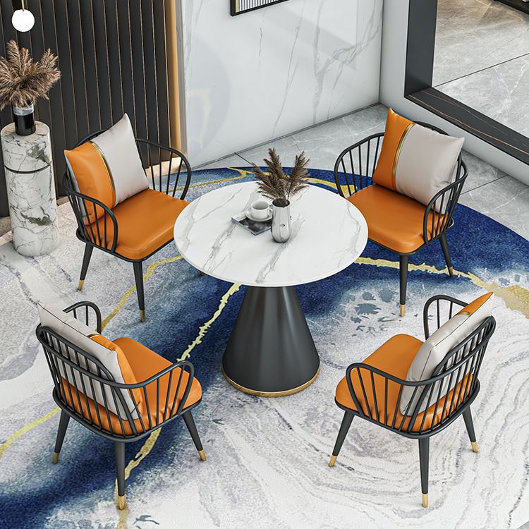 Metal Modern Round Indoor Table Sintered Stone Table for Kitchen Clearhalo 'Dining Tables & Seating' 'Dining Tables' 'dining_table' 'furn' 'furn_dining_table' 'Furniture' 'Kitchen & Dining Furniture' 1200x1200_a46a4810-5a54-42fa-93f7-ea95dc2503df