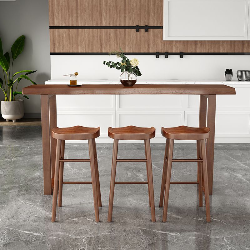 Taburete de bar moderno de madera maciza, taburete sin respaldo para restaurante
