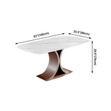 Traditional Luxury Dining Table White Rectangle Sintered Stone Table with Rose Gold Frame Clearhalo ' dining_table' 'Dining Tables & Seating' 'Dining Tables' 'furn' 'furn_dining_table' 'Furniture' 'furniture_dining_table' 'Kitchen & Dining Furniture' 'kitchen&dining_furn' 'kitchen' 'kitchen_dining_table' 1200x1200_a46d21da-58d5-4cdb-b7f2-a07999643e3a