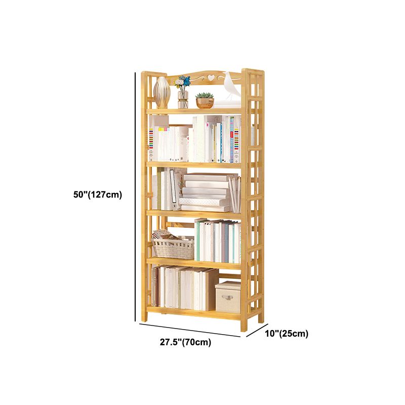 Adjustable Wood Book Shelf Bamboo Natural Shelf Bookcase Open Shelf Shelves Included Clearhalo 'Bookcases' 'furn' 'furn_bookcases' 'Furniture' 'Office Furniture' 1200x1200_a46dfaaa-3172-4842-974c-5052b8890a19
