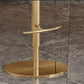 Glam Style Liftable Bar Stool PU Leather Counter Bar Stool with Metal Legs for Home