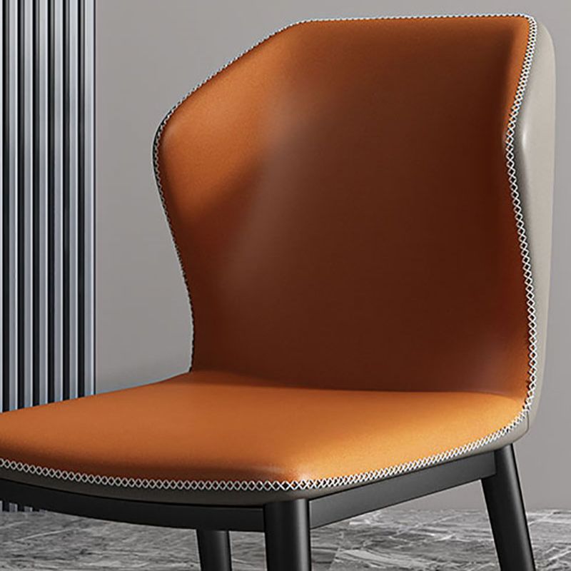 Industrial Style Wingback Chair Leather Dining Armless Chairs for Kitchen Clearhalo ' kitchen&dining_furn' 'Dining Chairs' 'Dining Tables & Seating' 'dining_chair' 'furn' 'furn_dining_chair' 'Furniture' 'furniture_dining_chair' 'Kitchen & Dining Furniture' 'kitchen' 1200x1200_a46f427a-dae3-4476-96c7-954c0631fe73