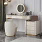 14.96" Wide Stone Makeup Counter Bright White Vanity Tables with Storage Drawers Clearhalo 'Bedroom Furniture' 'furn' 'furn_makeup_vanities' 'Furniture' 'Makeup Vanities' 'makeup_vanities' 1200x1200_a4701dbd-90a8-45ab-8c78-a656b145f959