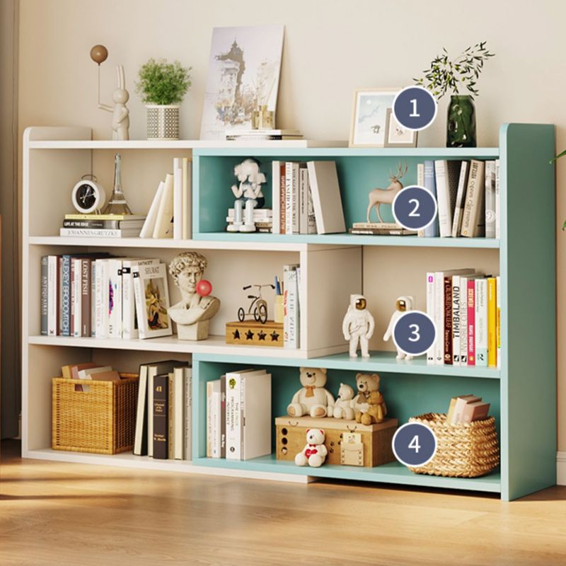 Engineered Wood Standard Bookshelf Contemporary Closed Back with Shelves