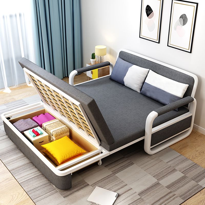 33.46 "H Linnen hedendaagse vierkante armbank Bed Vouwbare bank