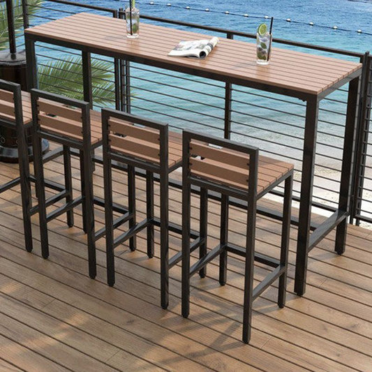 Industrial Metal Base Bar Table Pub Height Dining Table for Patio Use Clearhalo 'Bar Furniture' 'Bar Tables' 'bar_tables' 'furn' 'furn_bar_tables' 'Furniture' 'Kitchen & Dining Furniture' 1200x1200_a4715351-74e5-47fe-9d97-2bcc5a38ce03