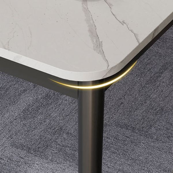 Glam Style Stone Dining Table 4 Metal Legs Table Home Rectangle Dining Table Clearhalo 'Dining Tables & Seating' 'Dining Tables' 'dining_table' 'furn' 'furn_dining_table' 'Furniture' 'furniture_dining_table' 'Kitchen & Dining Furniture' 1200x1200_a4718b85-5cef-4e26-8b15-1eb8d489b366