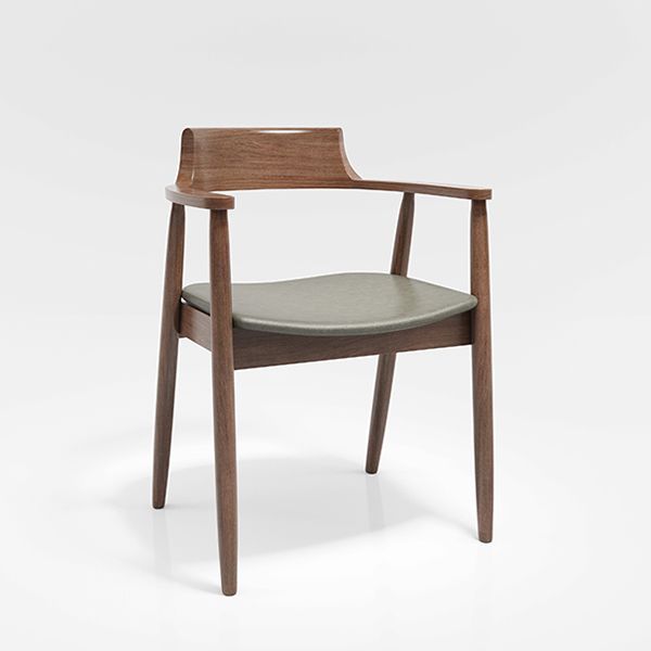 Nordic Style Arm Chair Wood Open Back Dining Side Chair with Upholstered Clearhalo 'Dining Chairs' 'Dining Tables & Seating' 'dining_chair' 'furn' 'furn_dining_chair' 'Furniture' 'furniture_dining_chair' 'Kitchen & Dining Furniture' 1200x1200_a4739cdb-335a-43c6-af51-9b0f0e9acd59