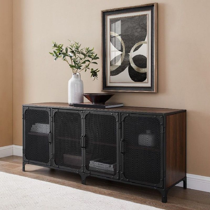 Industrial Pine TV Stand Console Enclosed Storage TV Media Stand for Living Room Clearhalo 'furn' 'furn_tv_stands_entertainment_centers' 'Furniture' 'Living Room Furniture' 'TV Stands & Entertainment Centers' 'TV Stands & Media Storage Furniture' 'tv_stands_entertainment_centers' 1200x1200_a4743490-abed-4a65-b55e-3713425a525c