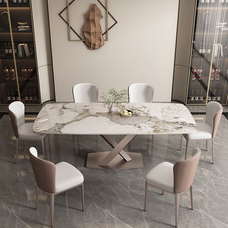 Modern Dining Set 1/2/5/7 Pcs Sintered Stone Dining Table with Chairs Clearhalo 'Dining Room Sets' 'Dining Tables & Seating' 'dining_room_set' 'furn' 'furn_dining_room_set' 'Furniture' 'Kitchen & Dining Furniture' 1200x1200_a4745670-8528-46a6-a2cc-e0ff15278347