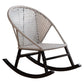 Rattan Rocker Chair Mitte des Jahrhunderts moderner Schaukelstuhl mit grauem Rahmen