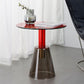 Contemporary Glass Pedestal Round Living Room Glass Top Side Table Clearhalo 'Coffee & Accent Tables' 'End & Side Tables' 'end_side_tables' 'furn' 'furn_end_side_tables' 'Furniture' 'Living Room Furniture' 1200x1200_a4757250-7614-4058-9d9b-20be5de18917
