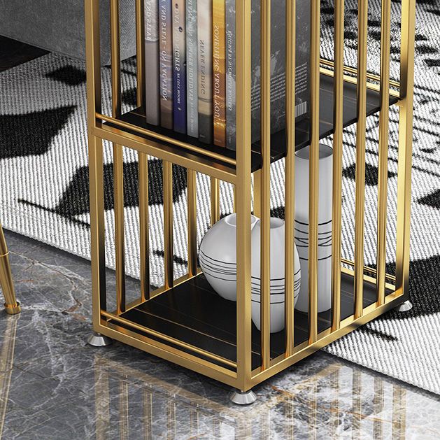 Glam Marble Counter Table with Rectangle Table Top Double Pedestal Table - 42" H Clearhalo 'Bar Furniture' 'Bar Tables' 'bar_tables' 'furn' 'furn_bar_tables' 'Furniture' 'furniture_bar_tables' 'Kitchen & Dining Furniture' 1200x1200_a475edfd-7af3-4539-bcaa-840c0add71d0
