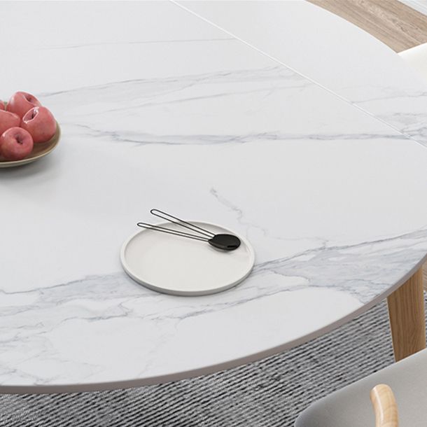 Modern White Round Shape Table Sintered Stone Top Standard Dining Table for Kitchen Clearhalo ' dining_table' 'Dining Tables & Seating' 'Dining Tables' 'furn' 'furn_dining_table' 'Furniture' 'furniture_dining_table' 'Kitchen & Dining Furniture' 'kitchen&dining_furn' 'kitchen' 'kitchen_dining_table' 1200x1200_a476a39b-07b2-4e94-8b45-157d71105b3f