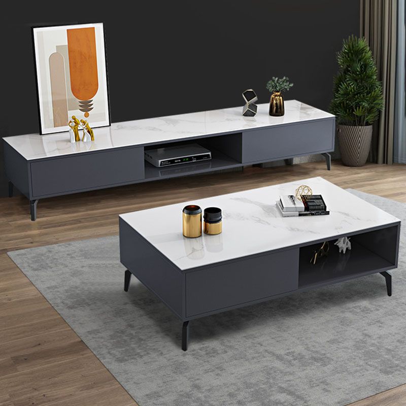 Glam Glass Top Media Console TV Stand Engineered Wood TV Console Clearhalo 'furn' 'furn_tv_stands_entertainment_centers' 'Furniture' 'Living Room Furniture' 'TV Stands & Entertainment Centers' 'TV Stands & Media Storage Furniture' 'tv_stands_entertainment_centers' 1200x1200_a476c7ab-9b59-4409-973d-4fb8907dd1bc