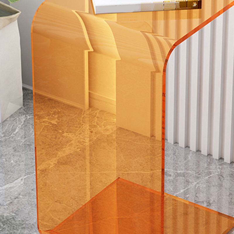 Acrylic Sofa Side Accent Table C-Shape Contemporary Corner Table for Living Room