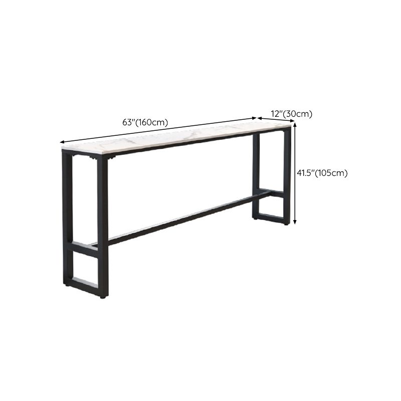 Rectangle Faux Marble Bar Height Table Contemporary Trestle Base Bar Table Clearhalo 'Bar Furniture' 'Bar Tables' 'bar_tables' 'furn' 'furn_bar_tables' 'Furniture' 'Kitchen & Dining Furniture' 1200x1200_a478a397-a342-4f81-95bc-9f7710d37788