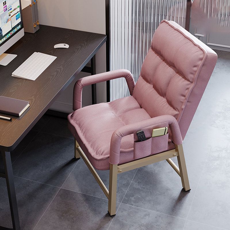 Modern Padded Arms Desk Chair Mid Back Home Office Chair No Wheels Clearhalo 'furn' 'furn_office_chair' 'Furniture' 'Office Chairs' 'Office Furniture' 'office_chair' 1200x1200_a478b9c5-8557-48d7-b877-5ac6527b0095