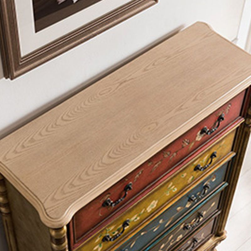 Tocador vertical tradicional almacenamiento de madera de soltero para dormitorio