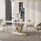Glam Dining Sintered Stone Table Rectangle Table with Metal Legs for Home Clearhalo 'Dining Tables & Seating' 'Dining Tables' 'dining_table' 'furn' 'furn_dining_table' 'Furniture' 'Kitchen & Dining Furniture' 1200x1200_a479f376-5544-4448-8d3a-e40921fbf78b