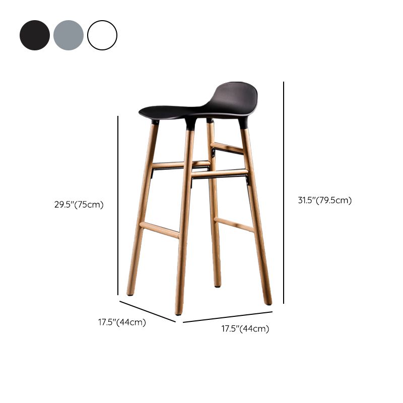 Scandinavian Solid Wood Legs Bar Stool Armless Plastic Bar Stool for Living Room Clearhalo 'Bar Furniture' 'Bar Stools' 'bar_stools' 'furn' 'furn_bar_stools' 'Furniture' 'Kitchen & Dining Furniture' 1200x1200_a47a77b1-0e7f-4450-818d-40be672e3424