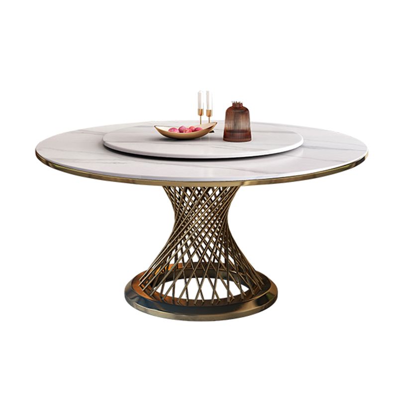 Metal Traditional Luxury Round Dining Table Sintered Stone Table for Kitchen and Dining Room Clearhalo ' dining_table' 'Dining Tables & Seating' 'Dining Tables' 'furn' 'furn_dining_table' 'Furniture' 'furniture_dining_table' 'Kitchen & Dining Furniture' 'kitchen&dining_furn' 'kitchen' 'kitchen_dining_table' 1200x1200_a47b2090-228f-41b1-a29b-30f655e98e7f