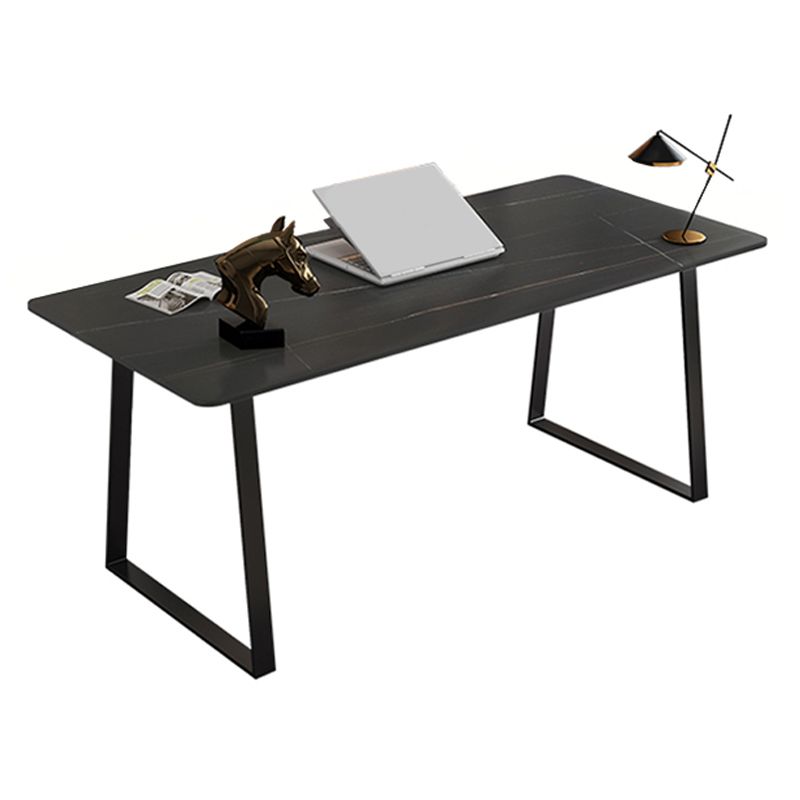 Glam Style Stone Writing Desk Rectangular Sled Base Writing Desk Clearhalo 'furn' 'furn_office_desk' 'Furniture' 'furniture_office_desk' 'Office Desks' 'Office Furniture' 'office_desk' 1200x1200_a47b46ba-2507-44e3-8498-9f415306bfe6