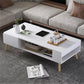 16.53"H Rectangle Wood Coffee Table 4 Legs Cocktail Table with Storage Clearhalo 'Coffee & Accent Tables' 'Coffee Tables' 'coffee_tables' 'furn' 'furn_coffee_tables' 'Furniture' 'Living Room Furniture' 1200x1200_a47b5442-15ba-4a40-b58e-4d503f15b394