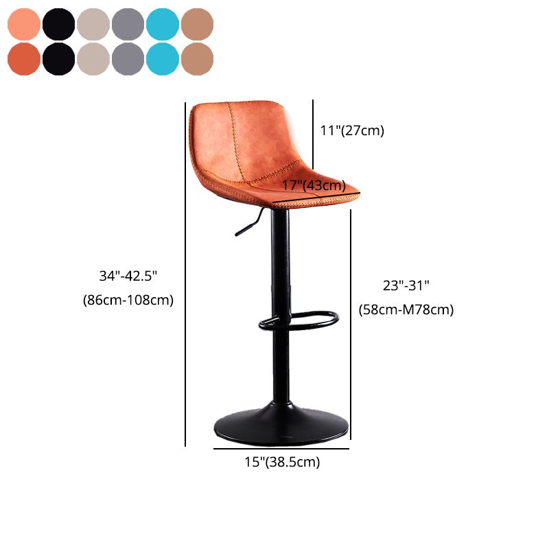 Contemporary Adjustable Bar and Counter Stool Low Back Stool with Black Base Clearhalo 'Bar Furniture' 'Bar Stools' 'bar_stools' 'furn' 'furn_bar_stools' 'furniture_bar_stools' 'Kitchen & Dining Furniture' 'kitchen&dining_furn' 'kitchen' 'kitchen_furn' Furniture' 1200x1200_a47eaac3-315b-4af7-aed6-93d5fd67d75b