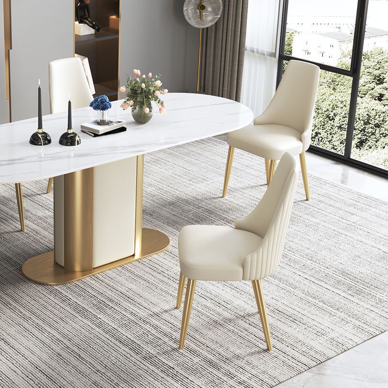 Sedie da pranzo e d'accento glamour Sedia laterale curva Parsons per interni