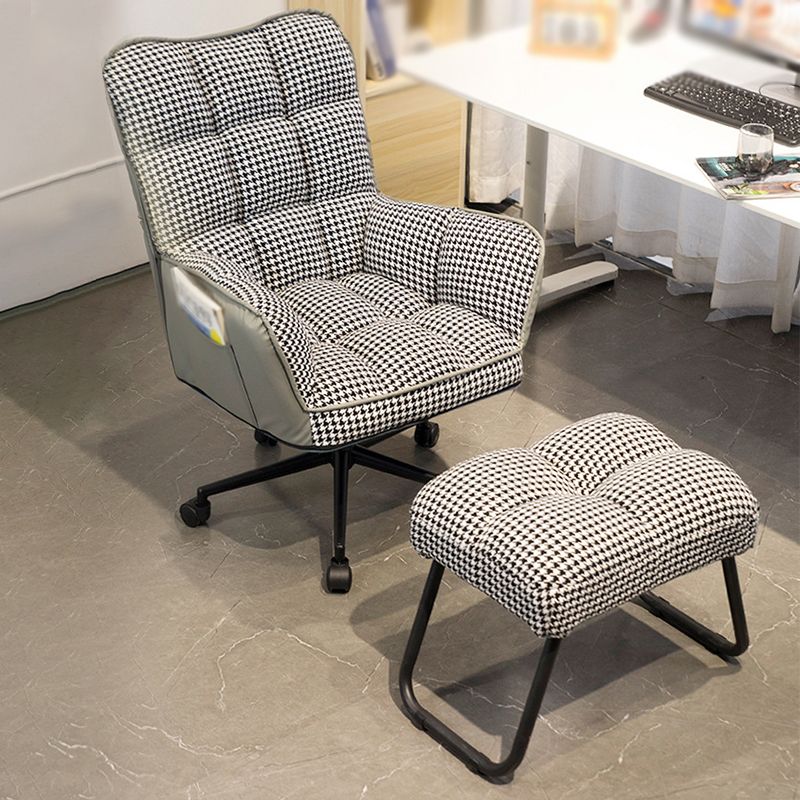 PU Leather Arm Chair 27.55" L x 25.59" W x 42.51" H Adjustable Armchair with Wheels Clearhalo 'Accent Chairs' 'accent_chairs' 'Chairs & Seating' 'furn' 'furn_accent_chairs' 'Furniture' 'Living Room Furniture' 1200x1200_a4801df2-1193-415c-b0de-2744a6423b69