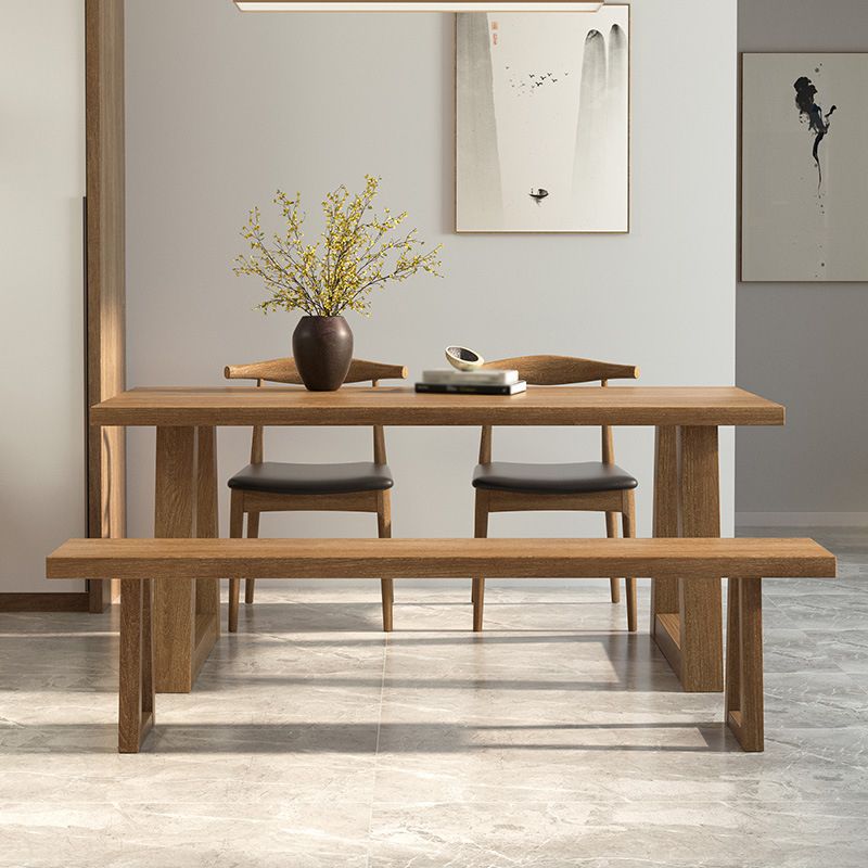 Pine Wood Top Dining Table Modern Rectangle Table with Solid Wood Sled Base Clearhalo 'Dining Tables & Seating' 'Dining Tables' 'dining_table' 'furn' 'furn_dining_table' 'Furniture' 'furniture_dining_table' 'Kitchen & Dining Furniture' 'kitchen' 'kitchen_dining_table' 1200x1200_a4811ad0-3ed6-454d-aa5e-7f5e364f662b