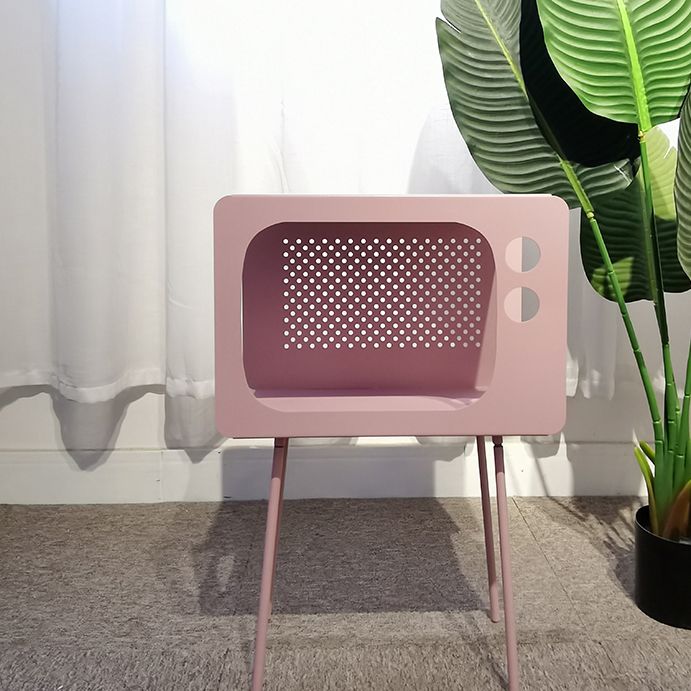 Medieval Modern Style Rectangular Metal Table Can Store 4 Legs Side Table