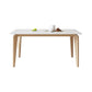 Modern Rectangular Dining Table White Stone Tabletop for Living Room