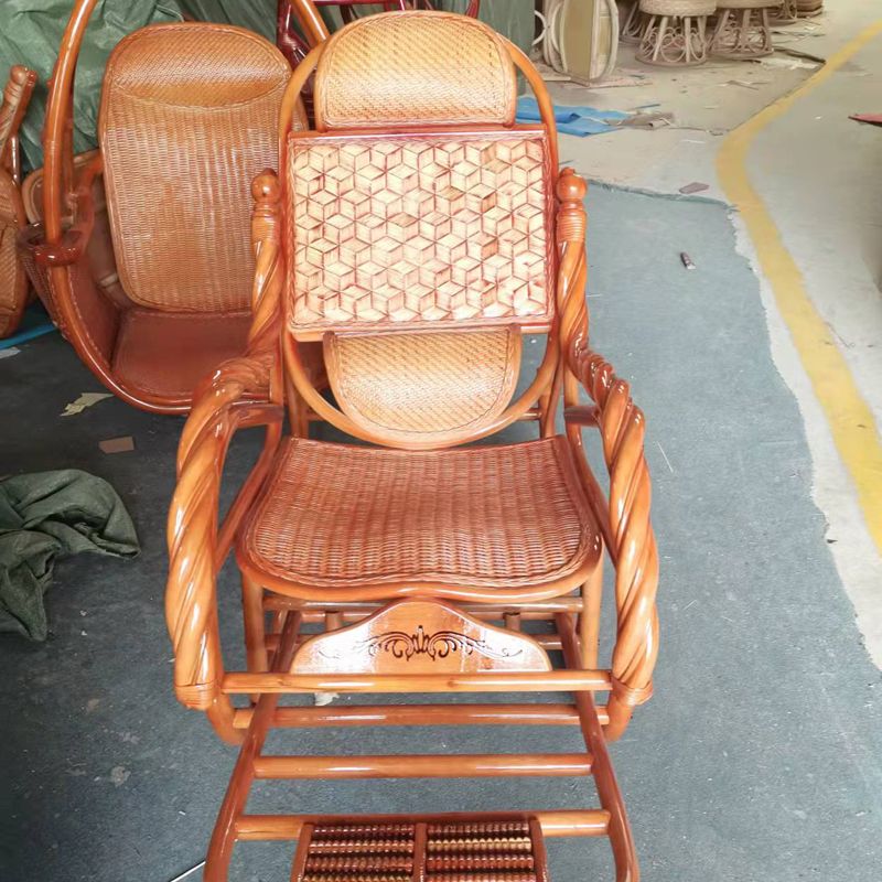 Spindle Antique Rocking Chair Wicker Rocker Chair 24" x 44.5" x 37.8" for Living Room Clearhalo 'Chairs & Seating' 'furn' 'furn_rocking_chairs' 'Furniture' 'Living Room Furniture' 'Rocking Chairs' 'rocking_chairs' 1200x1200_a48337ea-2681-47c8-a44f-ae8c1bcbfe40