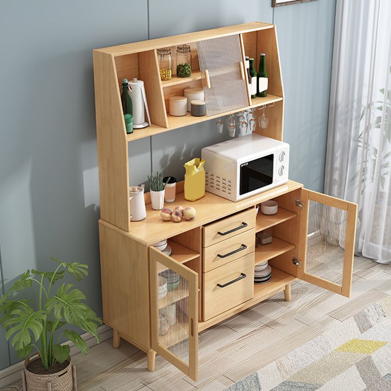 Tavolo a buffet in legno massiccio moderno scheda laterale con armadi e cassetti