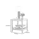 Farmhouse Square Wood Top End Table Double Tier Sofa Side Table with Storage