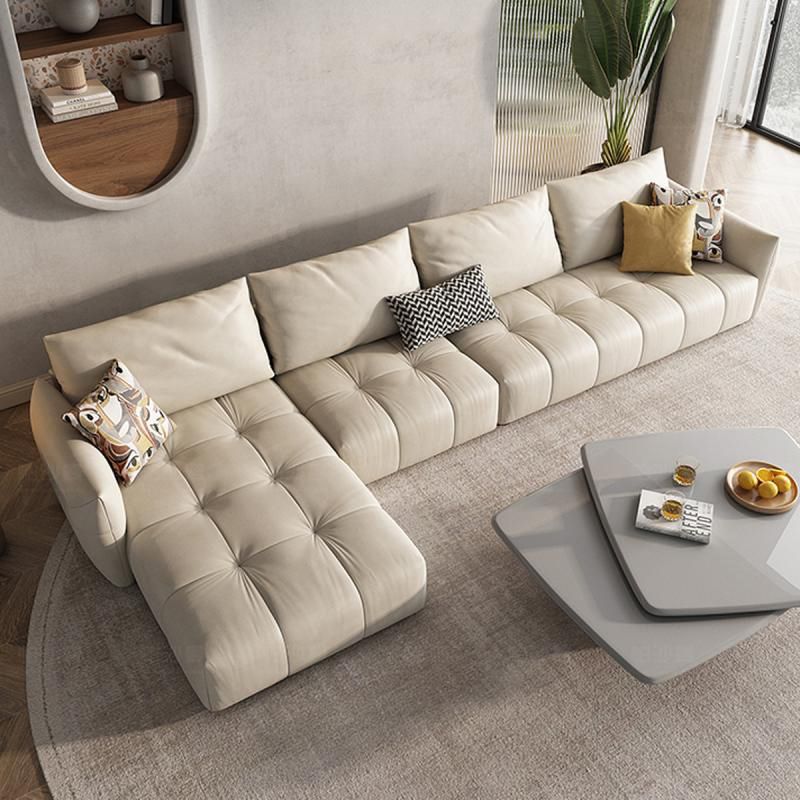 32"H Mid-Century Modern Sectional Sofa Leather Stain-Resistant Sleeper Sectional Clearhalo 'furn' 'furn_sectionals' 'Furniture' 'Living Room Furniture' 'Sectionals' 1200x1200_a4855162-e9c3-41ef-b20c-1c0a7d66fa14
