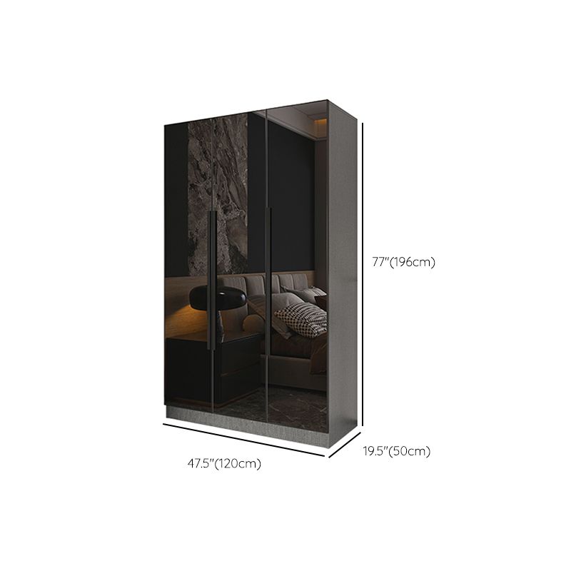Armario de cristal de color negro con puerta de cierre suave para el hogar