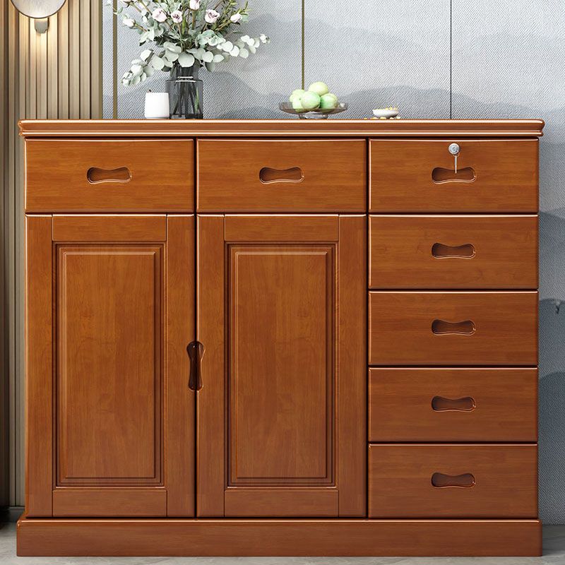 Solid Wood 1/2 - Door Accent Cabinet Mid Century 15.7" D Storage Cabinet with Drawers Clearhalo 'Cabinets & Chests' 'cabinets_chests' 'furn' 'furn_cabinets_chests' 'Furniture' 'Living Room Furniture' 1200x1200_a48614f0-adaf-4c00-b1c9-ab8b6ab6a6c1