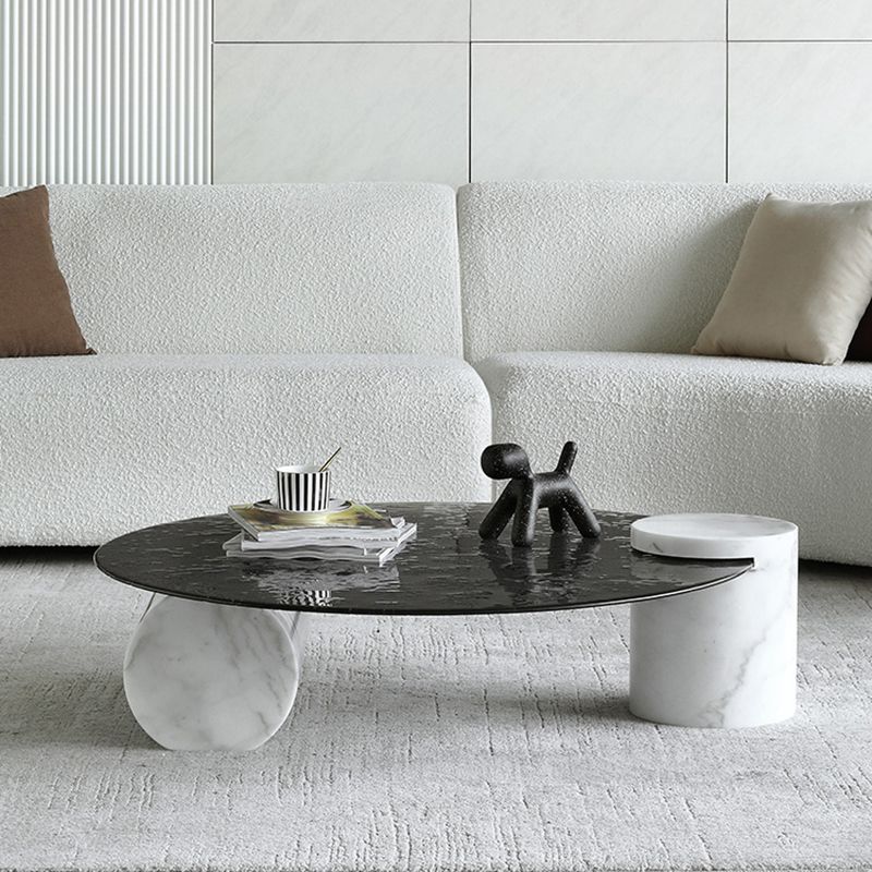 Tavolino in vetro trasparente rotondo 2 gambe base 1 tavolo da cocktail singolo