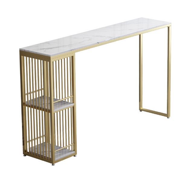 Rectangular Artificial Marble Pub Table Luxurious Bistro Table with Double Pedestal Clearhalo 'Bar Furniture' 'Bar Tables' 'bar_tables' 'furn' 'furn_bar_tables' 'Furniture' 'Kitchen & Dining Furniture' 1200x1200_a487025d-20c5-46bf-bb3b-5363c623465a