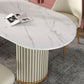 Glam Style Oval Table Sintered Stone Table with Metal Legs for Home Clearhalo 'Dining Tables & Seating' 'Dining Tables' 'dining_table' 'furn' 'furn_dining_table' 'Furniture' 'Kitchen & Dining Furniture' 1200x1200_a4874dc3-9762-437e-a25e-da42ec85b5c4